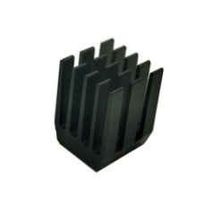 Extruded aluminum heat sink - 9x9x12mm black - cooling radiator