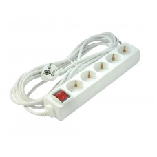 Extension cord 3m x 5 sockets with ground connection and switch