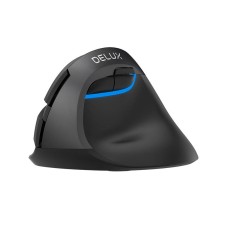 Belaidė vertikali pelė Delux M618Mini DB BT+2.4G 2400DPI – juoda