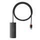 Hub 4in1 Baseus Lite Series USB up to 4x USB 3.0 1m - black