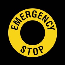 Inscription label EMERGENCY STOP - 90mm - Warning ring for safety button