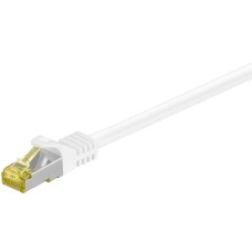 RJ45 patch cord CAT 6A S/FTP (PiMF) 500 MHz with CAT 7 1m raw cable white