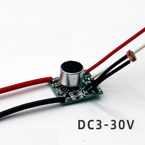 Sound-controlled lighting switch module 3-30VDC 1A - clapper Sound-controlled lighting switch module 3-30VDC 1A - clapper