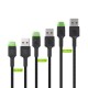 Green Cell USB-C kabelių komplektas 3x QC 3.0  0.3 m 1.2 m 2 m