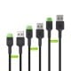 Green Cell USB-C kabelių komplektas 3x QC 3.0  0.3 m 1.2 m 2 m