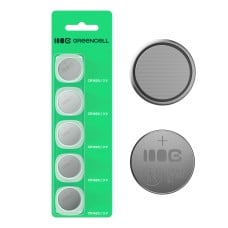 5x ličio baterijos CR1620 CR 1620 3V 70mAh Greencell sagos formos elementas Blisterinėje pakuotėje