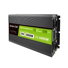 Inverteris 24/230V 3000/6000W sinusinė išėjimo įtampa Green Cell