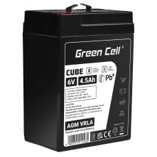 Green Cell CUBE AGM IP54 6V 4Ah VRLA Battery Gel gilaus ciklo motoroleris vejapjovė valtis barža vejapjovė traktorius žvejybos laivas