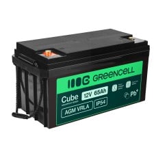 Green Cell Cube AGM VRLA IP54 12V 65Ah maintenance-free battery for lawnmowers, scooters, boats, and wheelchairs