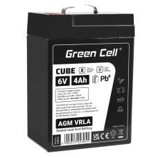 Green Cell Cube AGM VRLA IP54 6V 4Ah maintenance-free battery for cash register alarm system toys
