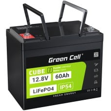 Green Cell CUBE LiFePO4 60Ah 12.8V 768Wh Lithium Iron Phosphate Battery for Electric Motors, Camper, Lifts