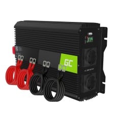 Green Cell galios keitiklis PRO nuo 12 V iki 230 V, 3000 W / 6000 W, modifikuota sinusoidė