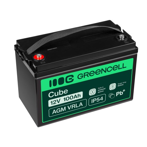 Greencell AGM VRLA 12V 100Ah maintenance-free battery for camper, photovoltaics, solar panels, boats - OUTLET Greencell AGM VRLA 12V 100Ah maintenance-free battery for camper, photovoltaics, solar panels, boats - OUTLET