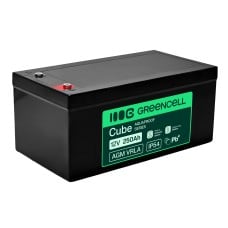 Greencell AGM VRLA 12 V 250 Ah nereikalaujantis priežiūros akumuliatorius valtims, fotovoltinėms sistemoms, saulės baterijoms (520 x 268 x 225 mm)