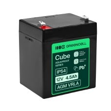 Greencell AGM VRLA 12 V 4.5 Ah nereikalaujanti priežiūros baterija kasos aparatams, žaislams, fotoaparatams (90 x 70 x 106 mm)