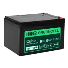 Greencell AGM VRLA 12V 12Ah nereikalaujanti priežiūros baterija kasos aparatams, žaislams, fotoaparatams (151x98.5x95mm)