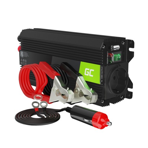 Greencell galios keitiklis PRO 24 V į 230 V, 500 W / 1000 W, modifikuota sinusoidė - LIZDAS Greencell galios keitiklis PRO 24 V į 230 V, 500 W / 1000 W, modifikuota sinusoidė - LIZDAS