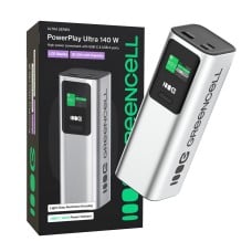 Greencell Powerbank 25200mAh 140W PD USB-C with Fast Charging for Laptop, MacBook, iPhone 16 15 14 Pro Max, Samsung Galaxy S25