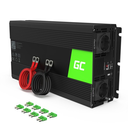 Greencell maitinimo keitiklis nuo 24 V iki 230 V, 1500 W / 3000 W, modifikuota sinusoidė - LIZDAS Greencell maitinimo keitiklis nuo 24 V iki 230 V, 1500 W / 3000 W, modifikuota sinusoidė - LIZDAS