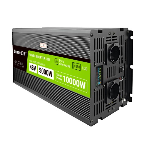 Greencell PowerInverter LCD 48V 5000W/10000W car inverter with display - pure sine wave - OUTLET Greencell PowerInverter LCD 48V 5000W/10000W car inverter with display - pure sine wave - OUTLET
