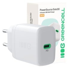 Greencell PowerSource Solo30 Ladegerät USB C weiß maitinimo adapteris 30W maitinimo tiekimas