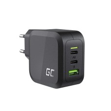 Green Cell Charger 65W GaN GC PowerGan - 2x USB-C, 1x USB-A