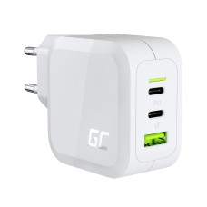 Green Cell Charger 65W GaN GC PowerGan - 2x USB-C, 1x USB-A - White