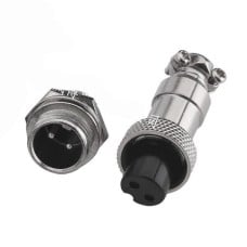 GX12 2-pin screw industrial connector - plug with socket
