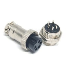 GX12 5-pin screw industrial connector - plug with socket