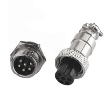 GX12 6-pin screw industrial connector - plug with socket