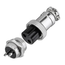 GX16 2-pin screw industrial connector - plug with socket
