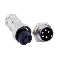 GX16 5-pin screw industrial connector - plug with socket