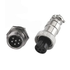 GX16 6-pin screw industrial connector - plug with socket