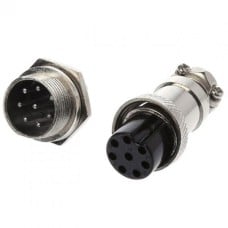 GX16 8-pin screw industrial connector - plug with socket