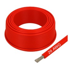 Alavuota varinė silikoninė viela 20AWG - 100 gyslų - 0.5 mm2 - raudona - lanksti