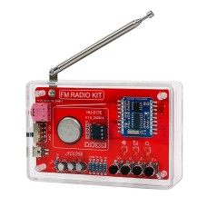 HU-017E FM Radio Receiver DIY Assembly and Soldering Kit with Enclosure - 87–108 MHz - RDA5807 Module