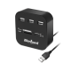 HUB USB 2.0 3 šakotuvas su atminties kortelių skaitytuvu