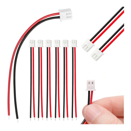 XH 1S 2P balancing plug with 10cm cable - balancing connector - red black XH 1S 2P balancing plug with 10cm cable - balancing connector - red black