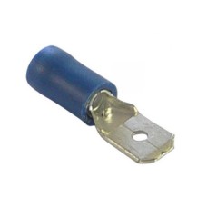 Insulated flat male connector - 6.3mm - blue - for 1-2.5mm2 cable - 10 pcs