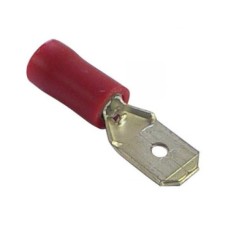 Insulated flat male connector - 6.3mm - red - for 1-2.5mm2 cable - 10 pcs