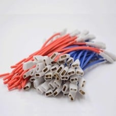 Insulated flat copper female connector 10 pcs - 7mm with cable
