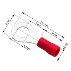 Insulated ring connection S screw 5.3 - 100pcs