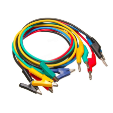 Cable SET 5pcs BANAN plug -  crocodile clip 1m.