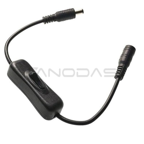 Jungiklis ant laido LED juostelėms su viela ir nuolatinės srovės jungtimis 5.5x2.1mm Jungiklis ant laido LED juostelėms su viela ir nuolatinės srovės jungtimis 5.5x2.1mm