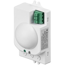 Microwave motion sensor - Flush mounting; 360° detection 8 m range indoor use (IP20) suitable for LEDs