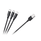 Rebel USB kabelis 3in1 microUSB USB C Lightning 1m