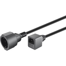 Safety plug extension for UPS from C14 to Schuko type socket CEE 1.5 m black