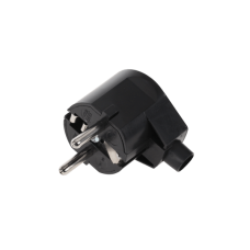 Angle plug with earthing unischuko black WT-20-2