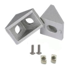 Cast 90 Degree Corner Bracket for 2020 - silver with screws