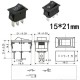 KCD1 klavišinis jungiklis - ON/OFF/ON jungiklis - 230V - 3 kontaktų